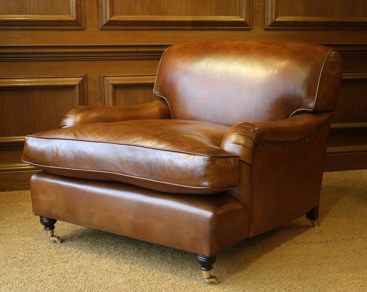 Leather 'Snuggler' Lansdown Chair, Leather Club Chair, Leather Howard